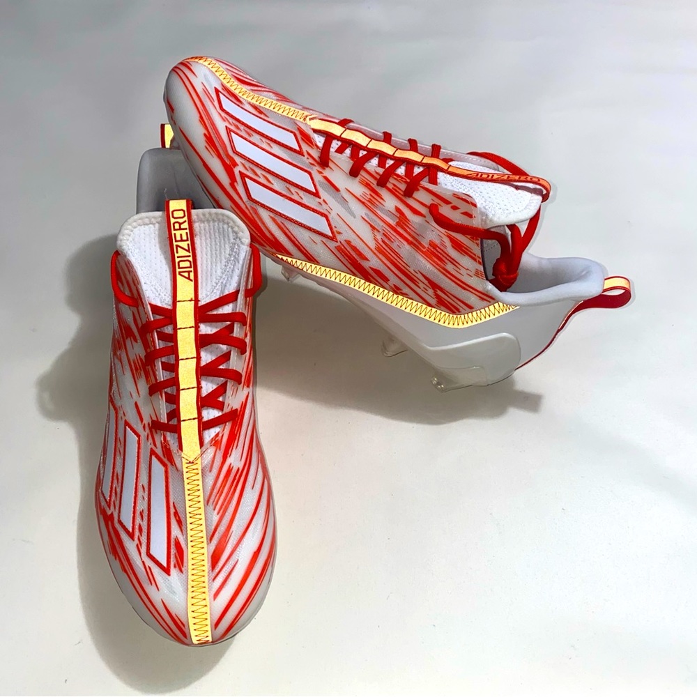 Adidas Adizero Football Cleats Mens Size 12.5 Orange White Shoes HP8748 New
